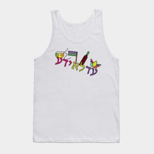 Hebrew ADLOYADA, text and Purim elements Tank Top